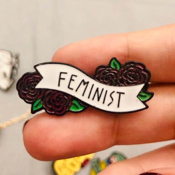Jewelry - Floral Feminist Banner Enamel Pin